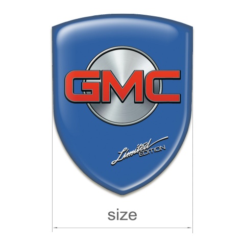 GMC Tuning Badge High Quality Blue Base Silver Round with Red Logo 