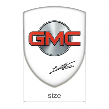 GMC Car Interior Badge White Base Silver Round Red Logo 