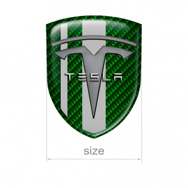 Tesla Emblem Shield Silicone Green Carbon Grey Line Edition