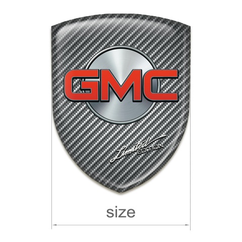 GMC Silicone Emblem Classic carbon Base Silver Circle and Red Logo 