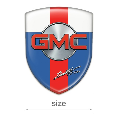 GMC Logo Emblem Blue White with Red Band Design 