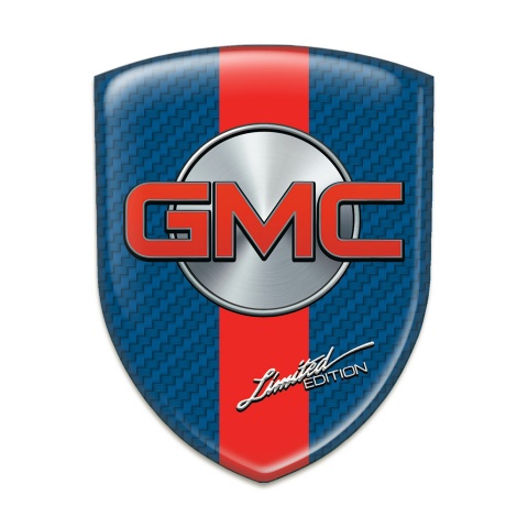 GMC Domed Emblem Navy Blue Carbon with Red Band Design 