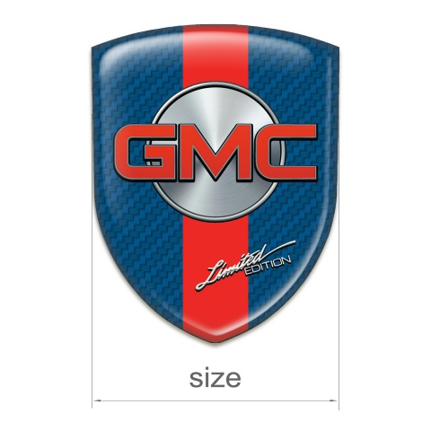 GMC Domed Emblem Navy Blue Carbon with Red Band Design 