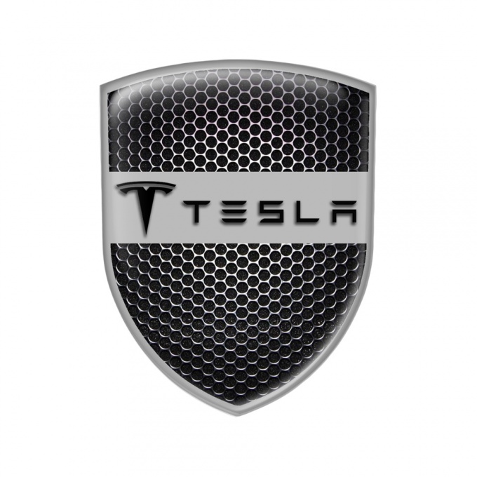 Tesla Shield Silicone Sticker Steel Grey Edition