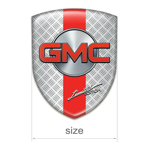 GMC Resin Sticker Grid Effect with Red Band Design 