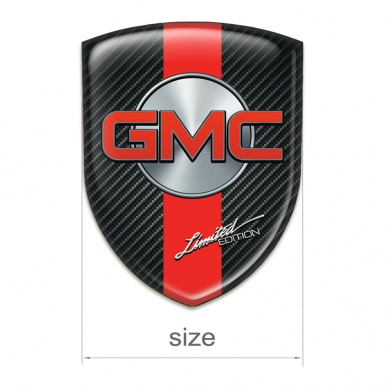 GMC 3D Gel Emblem Black Fibers with Red band Design 