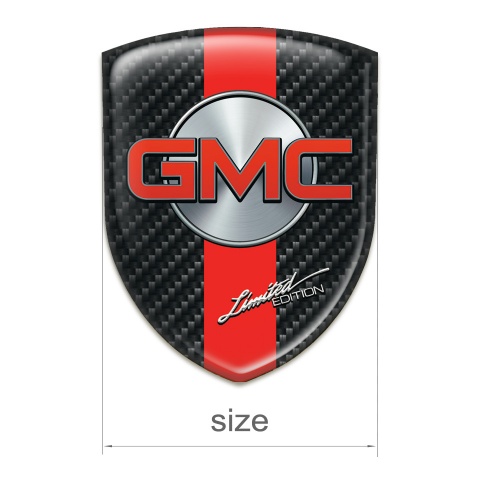 GMC Resin Sticker Dark Carbon with Red band Design 
