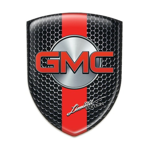 GMC Tuning Badge Perforated Steel with Red Band Design 