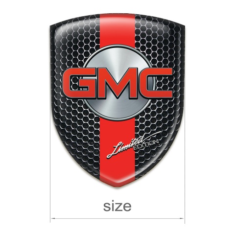 GMC Tuning Badge Perforated Steel with Red Band Design 