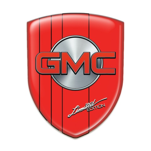 GMC Silicone Car Decal Badge Red Edition with Silver Circle 