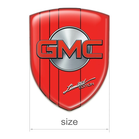GMC Silicone Car Decal Badge Red Edition with Silver Circle 