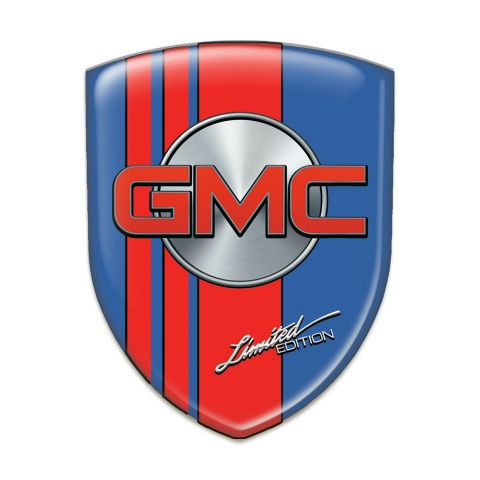 GMC Silicone Badge Blue with Red Tapes Style 