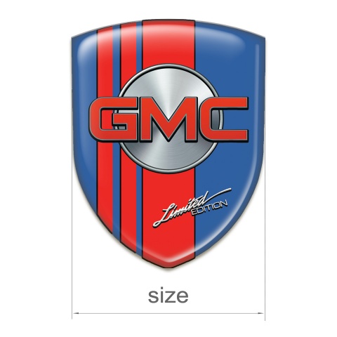 GMC Silicone Badge Blue with Red Tapes Style 