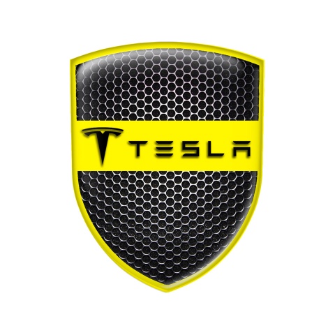 Tesla Shield Silicone Sticker Steel Yellow Edition