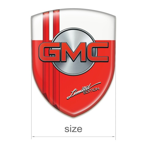 GMC Silicone Car Decal Badge Red White with Red lines 