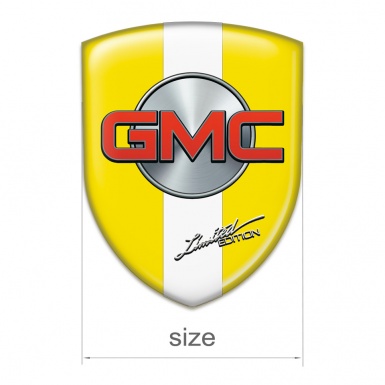 GMC Self Adhesive Car logo Emblem Yellow with White Band Type 