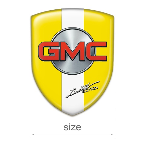 GMC Self Adhesive Car logo Emblem Yellow with White Band Type 