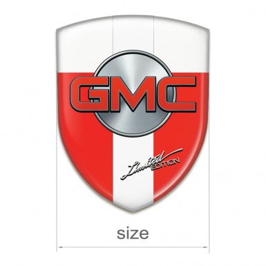 GMC Silicone Car Decal Badge Red White with White Band Type 