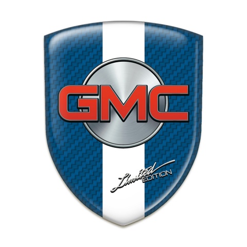 GMC Auto Emblem Navy Blue Carbon White Band 