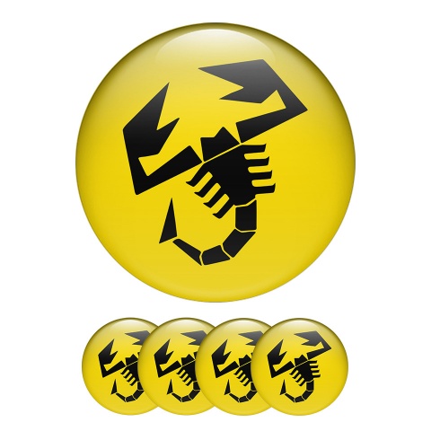 Fiat Abarth Silicone Stickers Center Hub Limited Edition Yellow