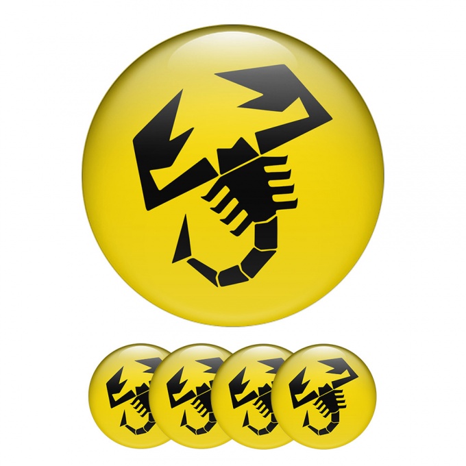 Fiat Abarth Silicone Stickers Center Hub Limited Edition Yellow
