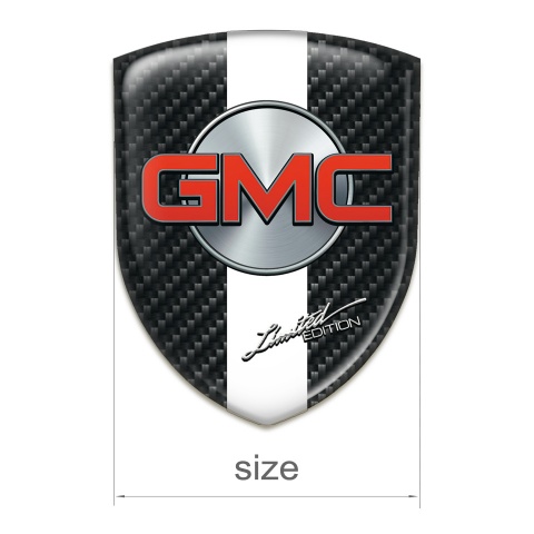 GMC Self Adhesive Emblem Logo Black Carbon with White Band Type 