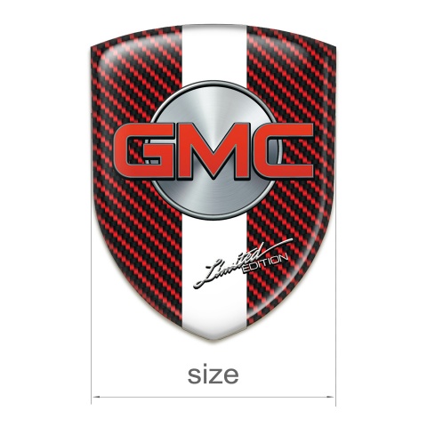 GMC Domed Emblem Red Cabon with White Band Type 