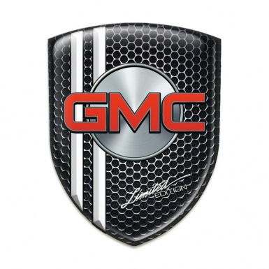 GMC Resin Sticker Black Honeycomb with White Stripes 
