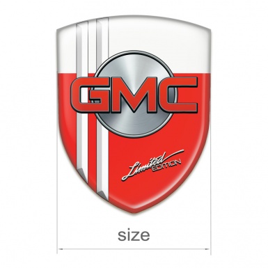 GMC Auto Emblem Red White with White Stripes 