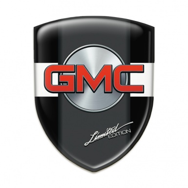 GMC Logo Emblem Black with White Ribbon Model 
