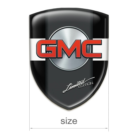 GMC Logo Emblem Black with White Ribbon Model 