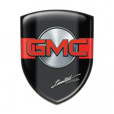 GMC Tuning Emblem Black with Red Tape Pattern 