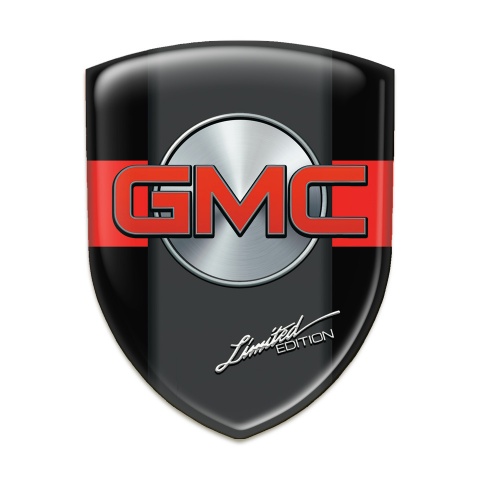 GMC Tuning Emblem Black with Red Tape Pattern 