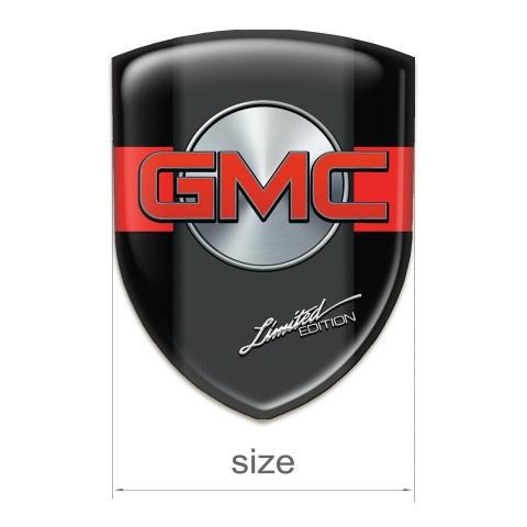 GMC Tuning Emblem Black with Red Tape Pattern 