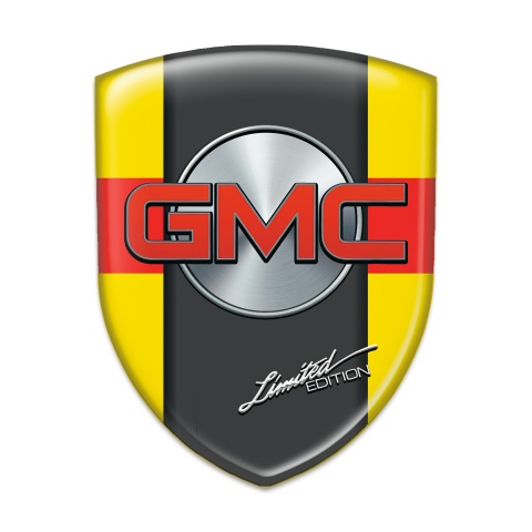 GMC Domed Emblem Yellow with Red Tape Pattern