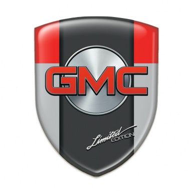 GMC Silicone Emblem Grey Red Pattern Limited Edition Style 