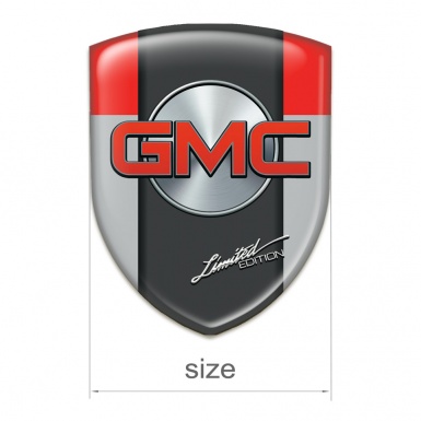 GMC Silicone Emblem Grey Red Pattern Limited Edition Style 