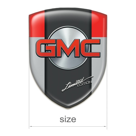 GMC Silicone Emblem Grey Red Pattern Limited Edition Style 