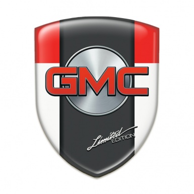 GMC Self Adhesive Emblem Logo White Red Pattern 