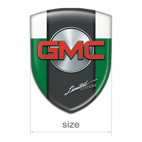 GMC 3D Gel Emblem Green White Pattern 