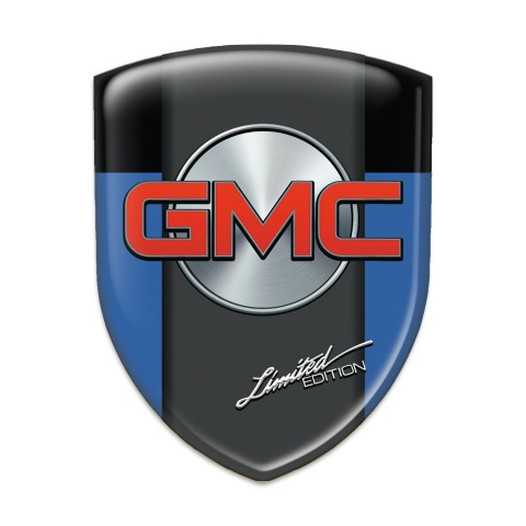 GMC Silicone Car Decal Badge Blue Black Pattern 