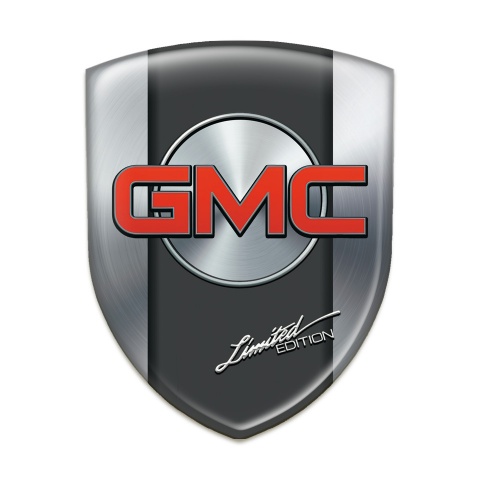 GMC Emblem Badge Logo Silver base Red Logo 