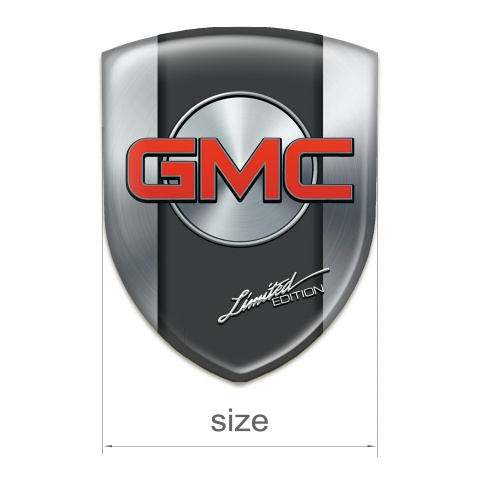 GMC Emblem Badge Logo Silver base Red Logo 