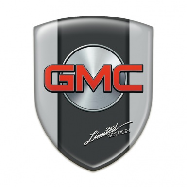 GMC Logo Emblem Grey Decoration Red Logo 