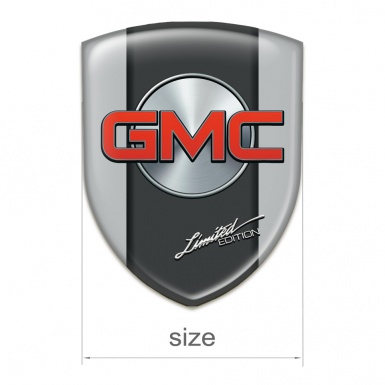 GMC Logo Emblem Grey Decoration Red Logo 