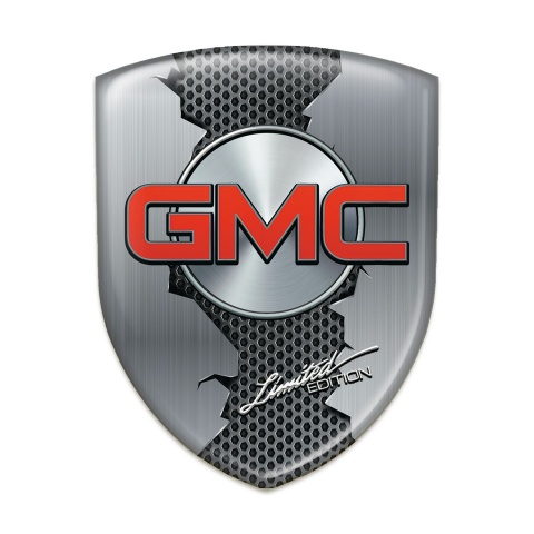 GMC Self Adhesive Car logo Emblem Torn Metal Effect 