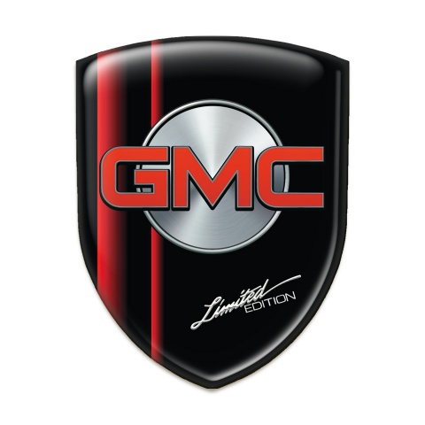 GMC Silicone Car Decal Badge Black Red Plates Design 