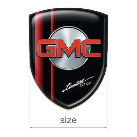 GMC Silicone Car Decal Badge Black Red Plates Design 