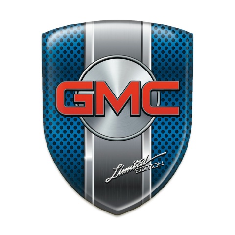 GMC 3D Gel Emblem Blue Mesh Design 