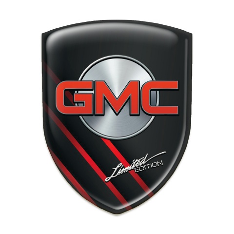 GMC Tuning Badge Black with Red Diagonal lines Design 